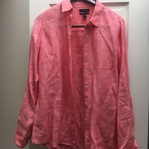 CORAL WOMENS BUTTON-DOWN TOP
